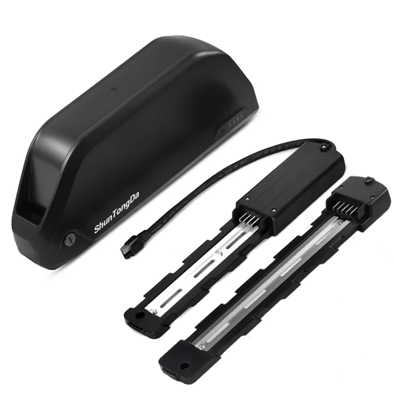 Electric bicycle battery with mounting hardware