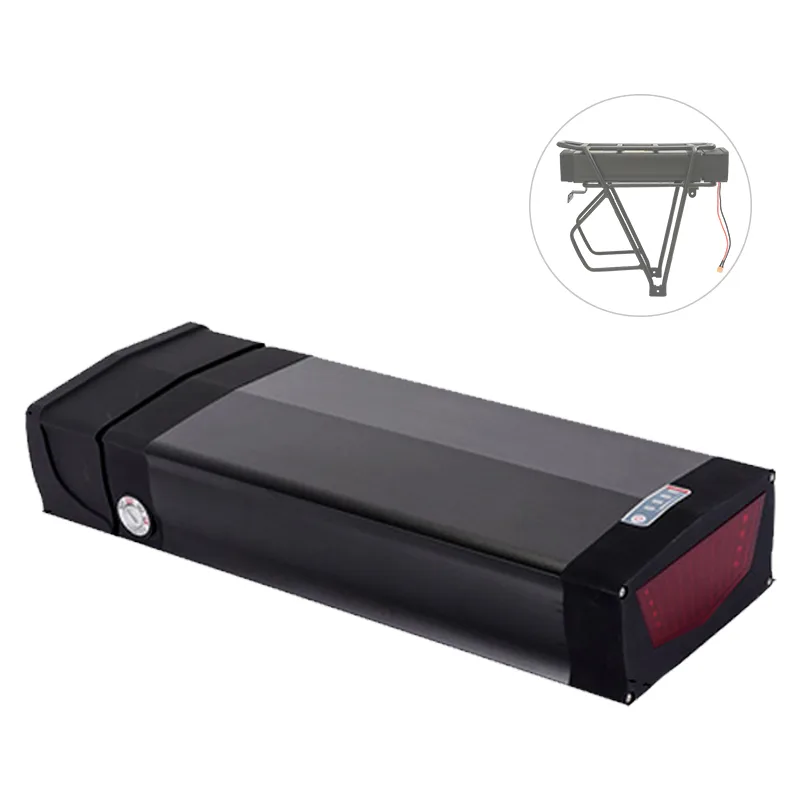 Electric bike battery and rack set