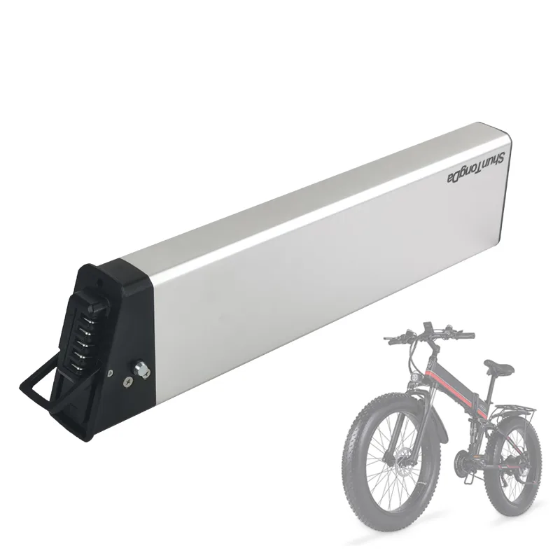 Long battery with electric bike illustration