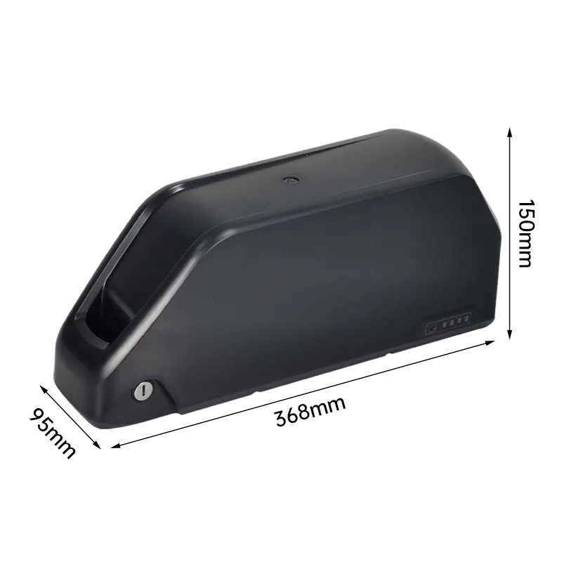 Black rectangular battery pack dimensions diagram