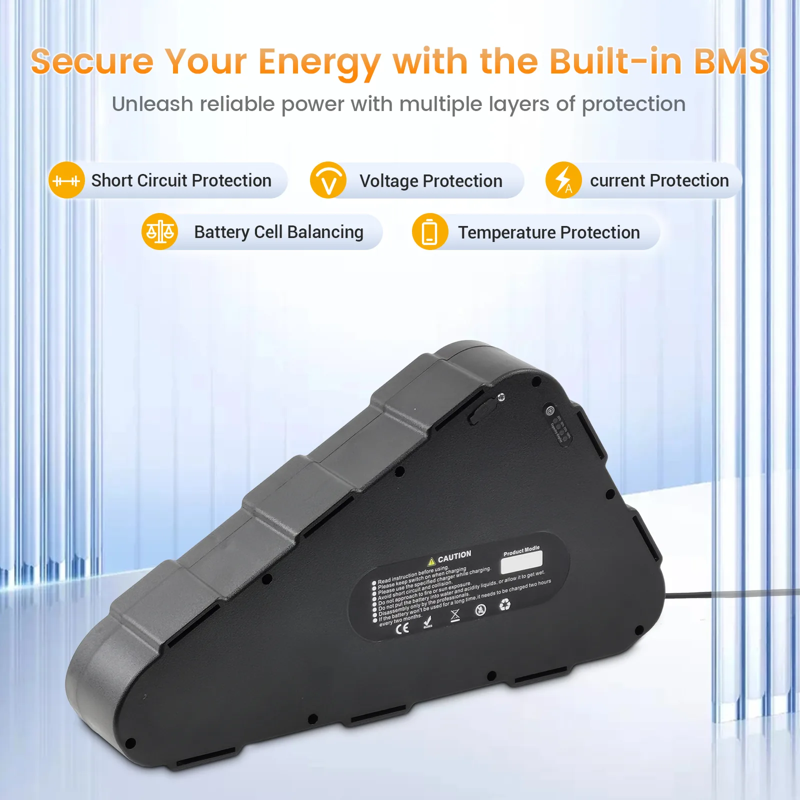 Battery with BMS for enhanced protection features