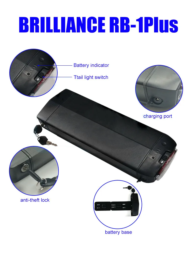 BRILLIANCE RB-1Plus battery features and components overview.